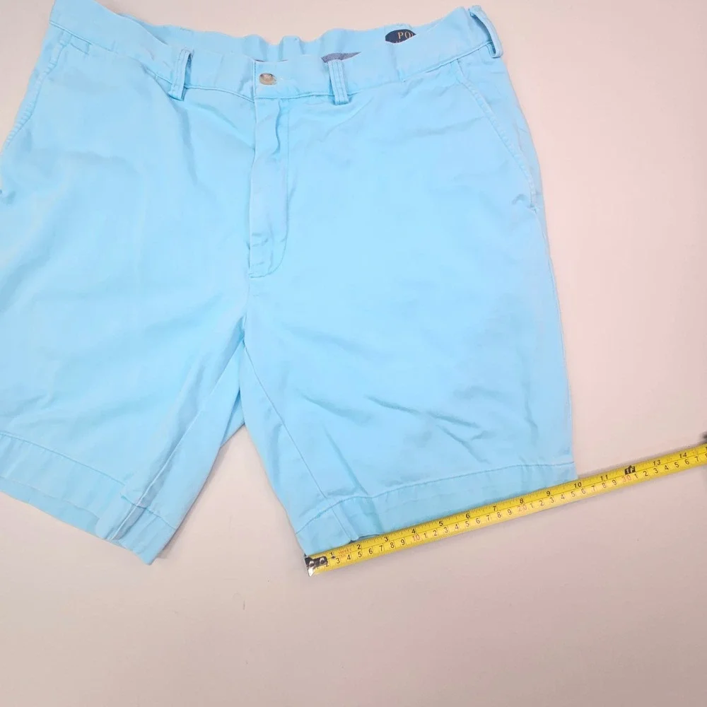 Polo Ralph Lauren Shorts Mens 36 Light Blue Classic Fit 9 Inch Cotton Twill